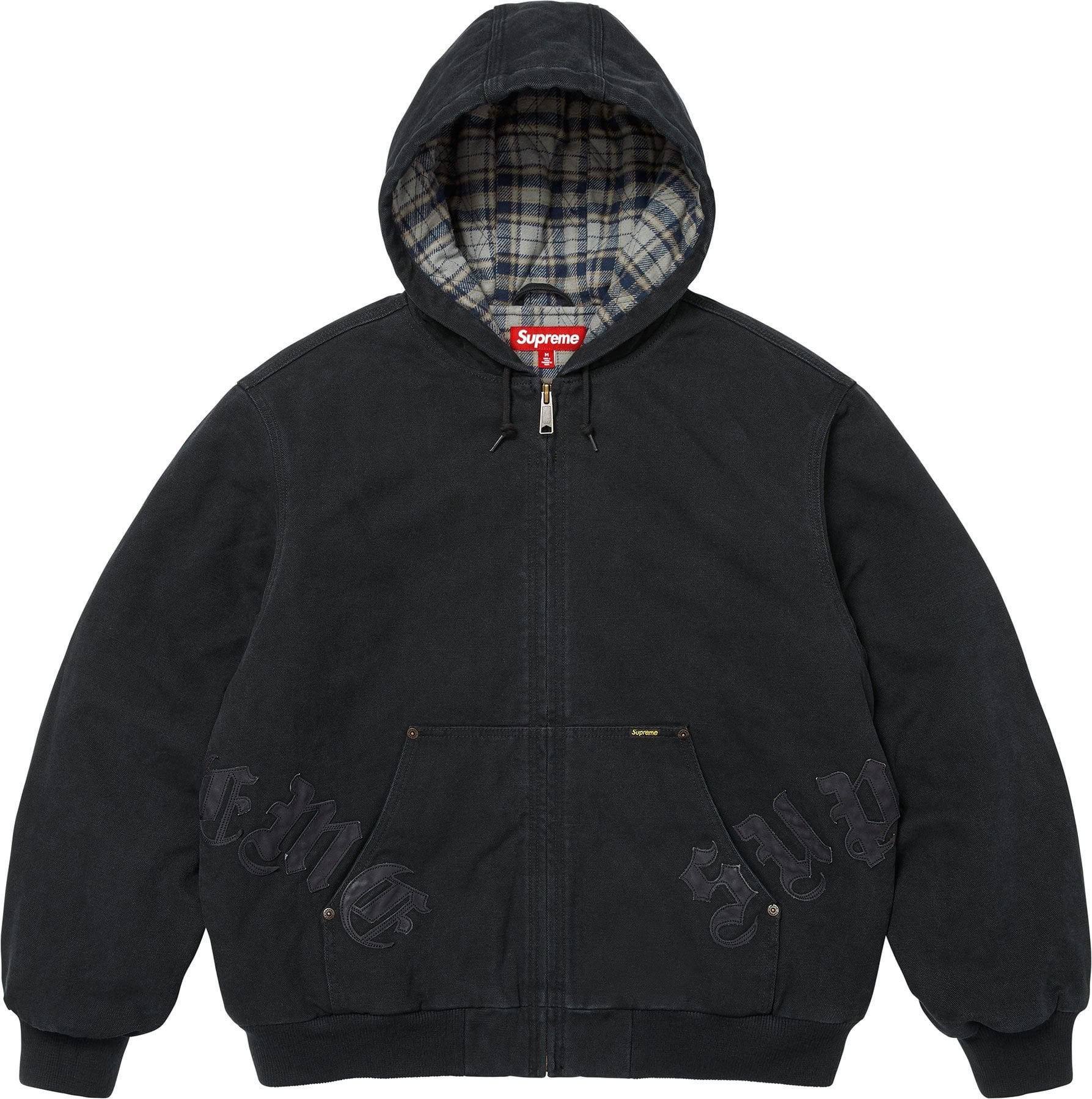Leather Appliqué Hooded Work Jacket view 11